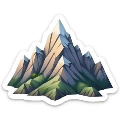 simple eight-pointed star with wide points, with only a basic mountain silhouette on it sticker