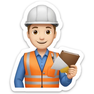 railway engineer carrying a piece of paper in front of him sticker