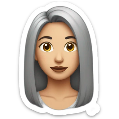 mujer pelo corto gris con rebanada de pastel sticker