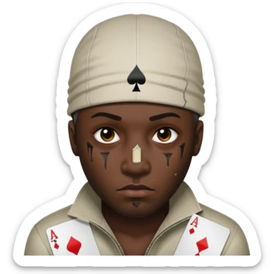 He Shot bullet on his head gangsta poker face sticker