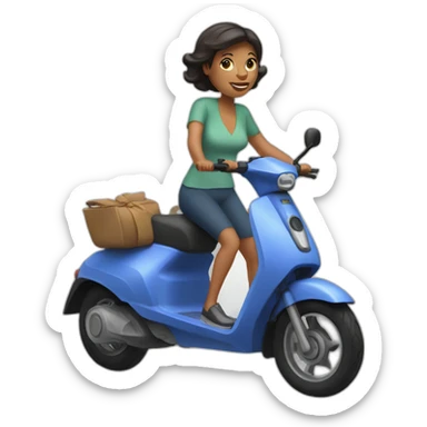 Mother on a electric scooter sticker