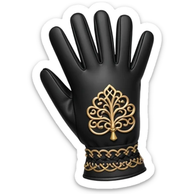 Black laced glove funeral sticker