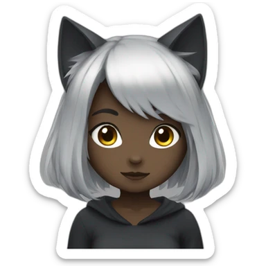 dark neko girl sticker