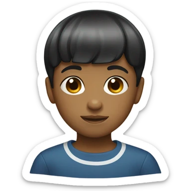 A small boy with a bowl cut sticker