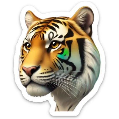 Tigre sur un arc-en-ciel sticker