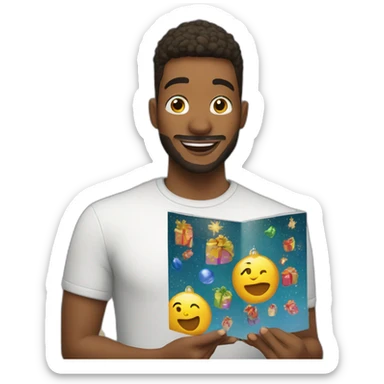 Person opens advent Calendar sticker