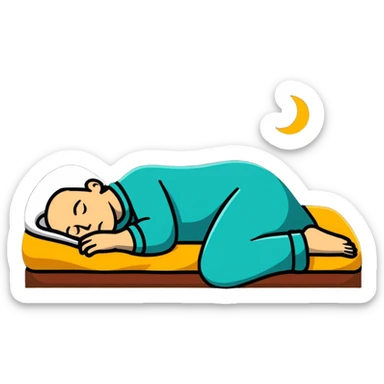 person sleeping well under good lighting, healthy circadian rhythm sticker