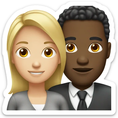 Black man with white female  sticker