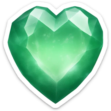 Jade crystal heart sticker