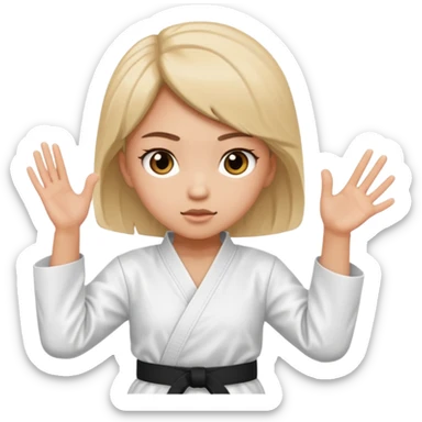 A girl in karate dress sticker