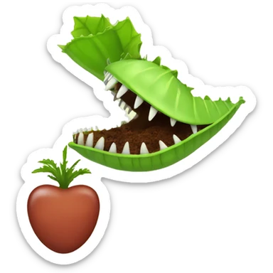 A Venus flytrap eating earth sticker