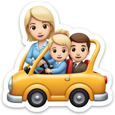 roller coaster -- with baby, adult, corporate worker, each in one car sticker
