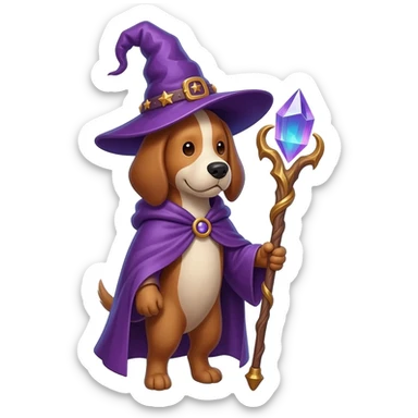Dog wizard sticker
