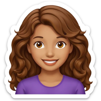 A pretty girl with tan skin and brown wavy hair sticker
