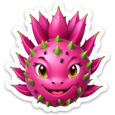 dragon fruit, clean and polished look sticker