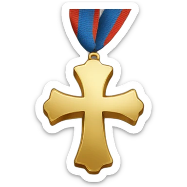 1 Gold cross medal sticker