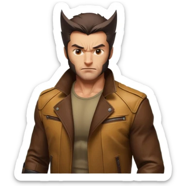 Wolverine in forest  sticker