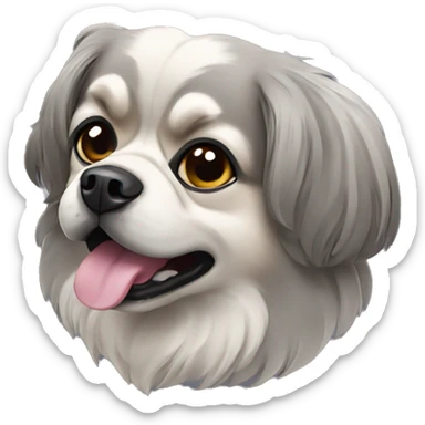 Grey Tibetan spaniel  sticker
