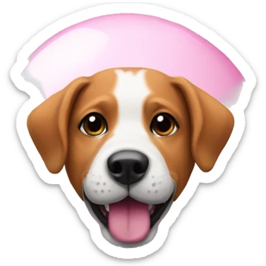 Pink ball with a dog inside sticker