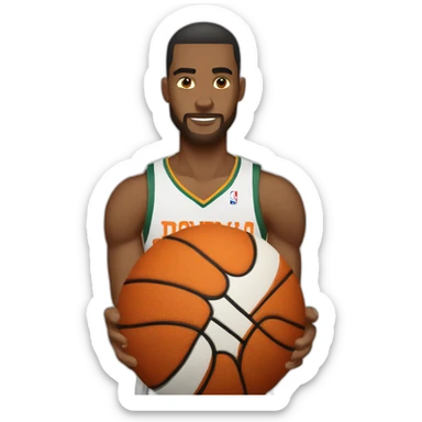 Bola de baloncesto con mano botando sticker