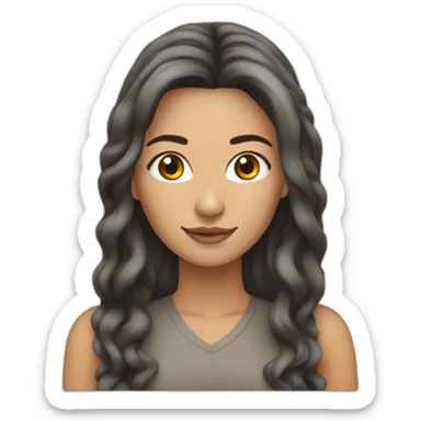 Mujer de 20 años cabello largo sticker