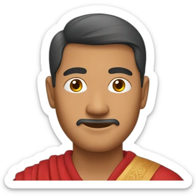 nepali man in red cloth sticker