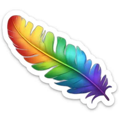 Feathers rainbow colours sticker
