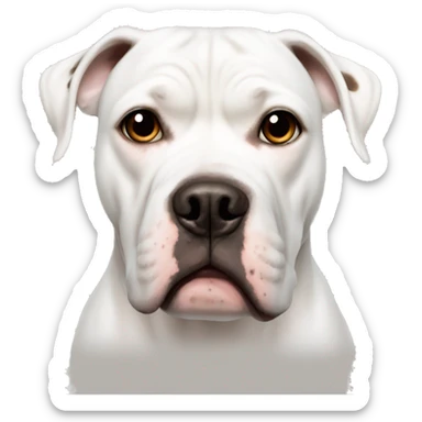 White American bulldog with brown spot left eye sticker