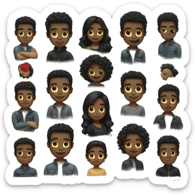 Best boyfriend certificate dark black hair sticker