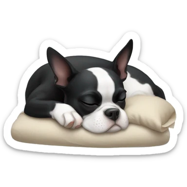 Boston terrier sleeping sticker