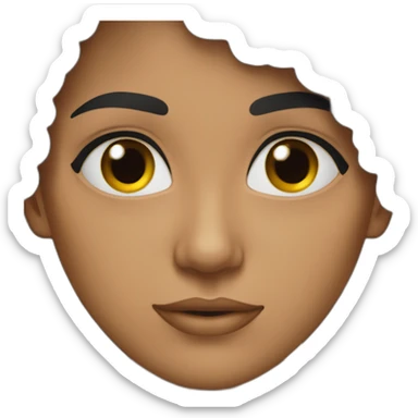 Mujer ojos negros pelo negro lacio largo sticker