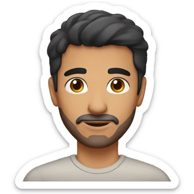 arab man with dark short hair and Brown eyes sticker