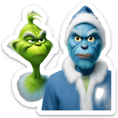 The grinch in blue  sticker