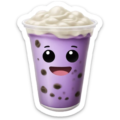 Taro boba tea sticker