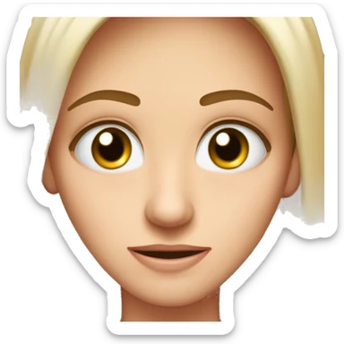 Cara con los ojos cerrados mandando a callar con y dedo en la oreja sticker