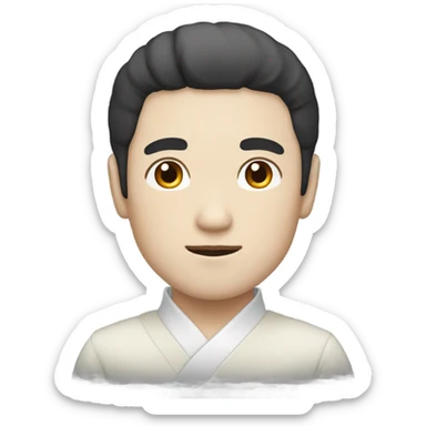 man from japan, white skin, black hair sticker