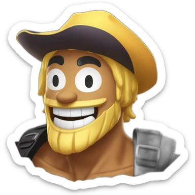 One piece Gold Roger laugh in Brawl stars style sticker