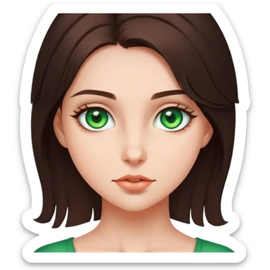 Brunet girl with green eyes  sticker