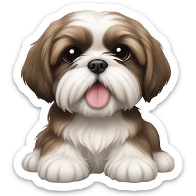 Two shin tzu puppies sticker