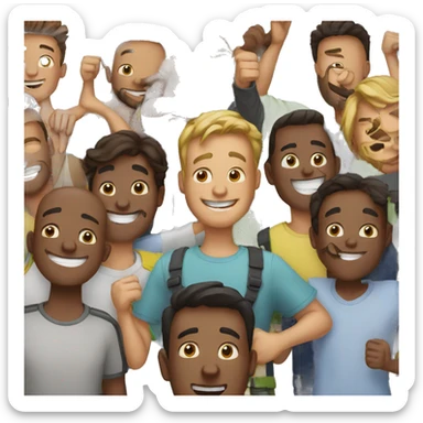 happy group of GUYS sticker