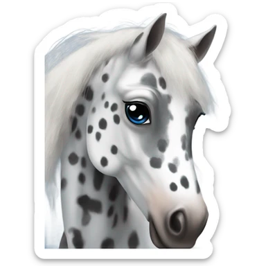 Appaloosa with grey mane one blue eye sticker