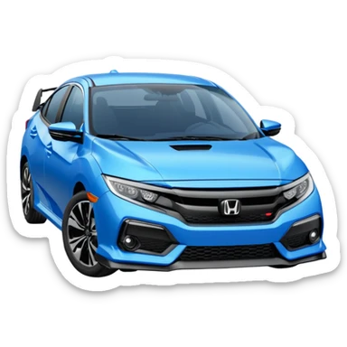 2023 honda civic blue with black hood sticker