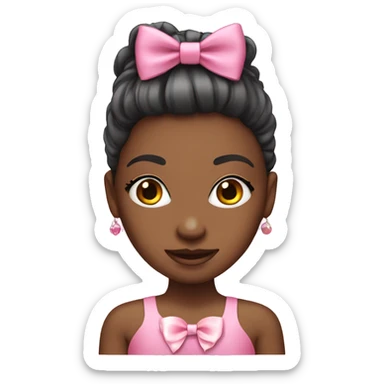 Pink coquette bow girl sticker