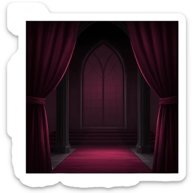 Dark gothic black and burgundy aesthetic scenery scene picture   sticker
