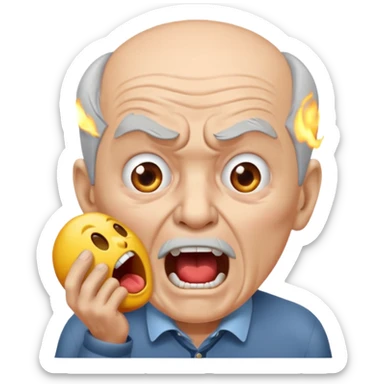 Generate an oldman yell at nivo emoji sticker