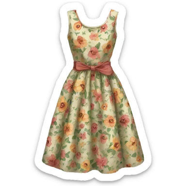 Vintage flowery dress sticker
