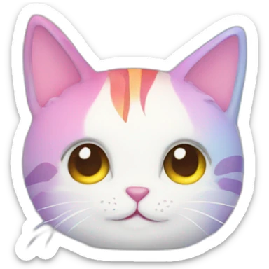 Rainbow kitty cat sticker