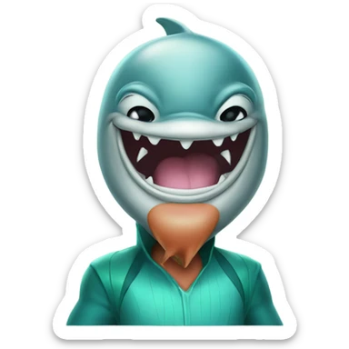 dolphins with evil disney character costumes on sticker