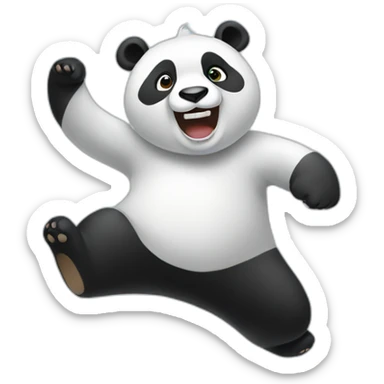 Panda twirling sticker