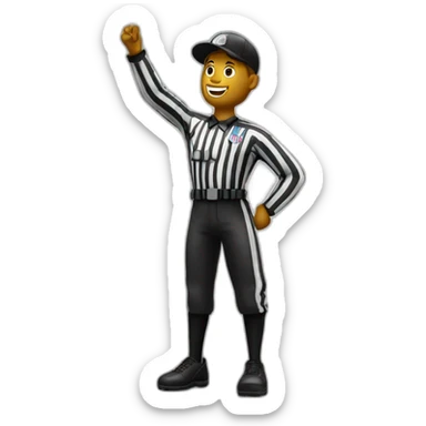american football referee throws penalty flag sticker